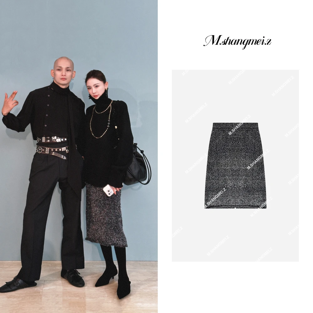 M.SHANGMEI.Z/沐熙美大哥洋气时尚设计感闪闪半身裙X111105