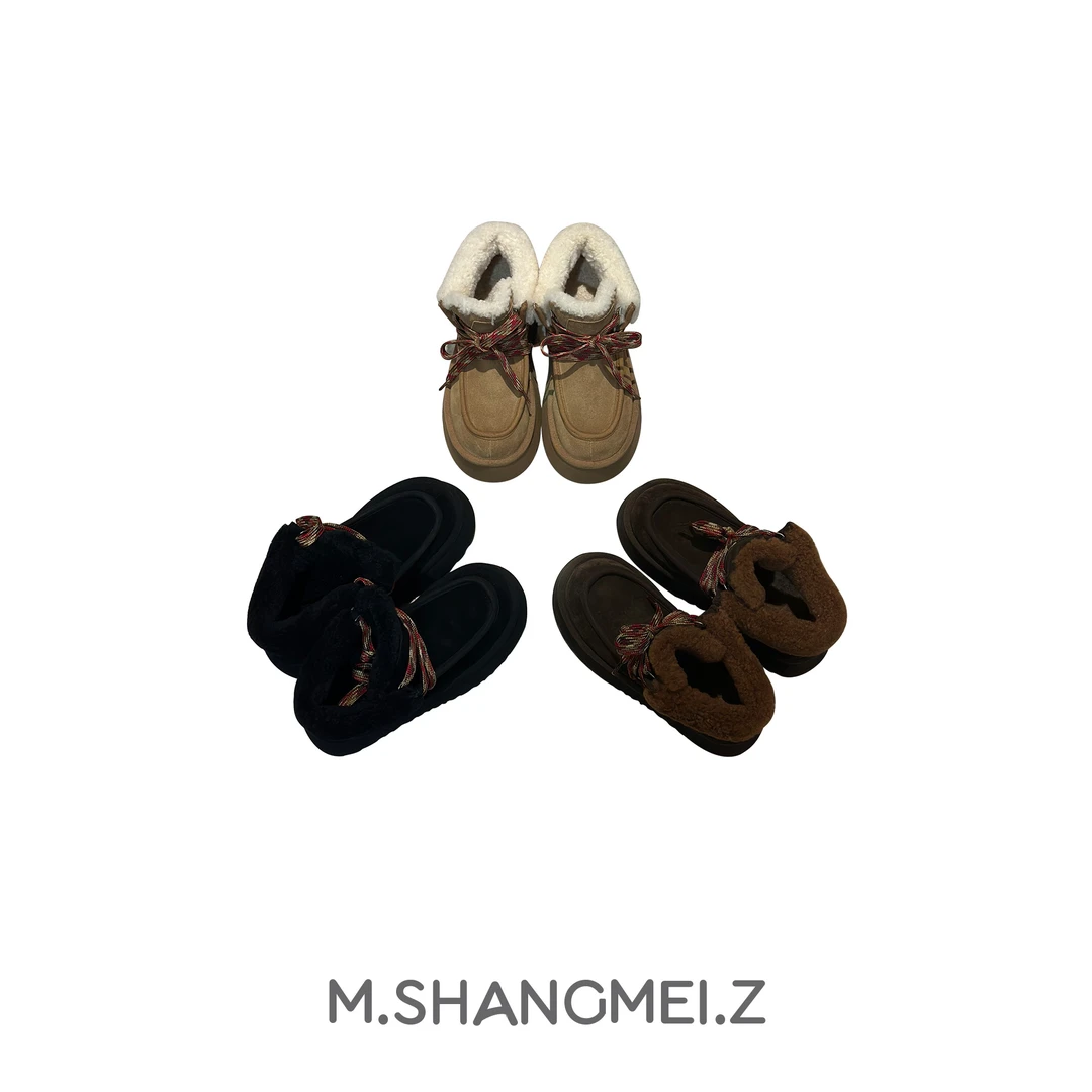 M.SHANGMEI.Z/沐熙沐熙美大哥推荐时尚美拉德热力加绒雪地靴F195