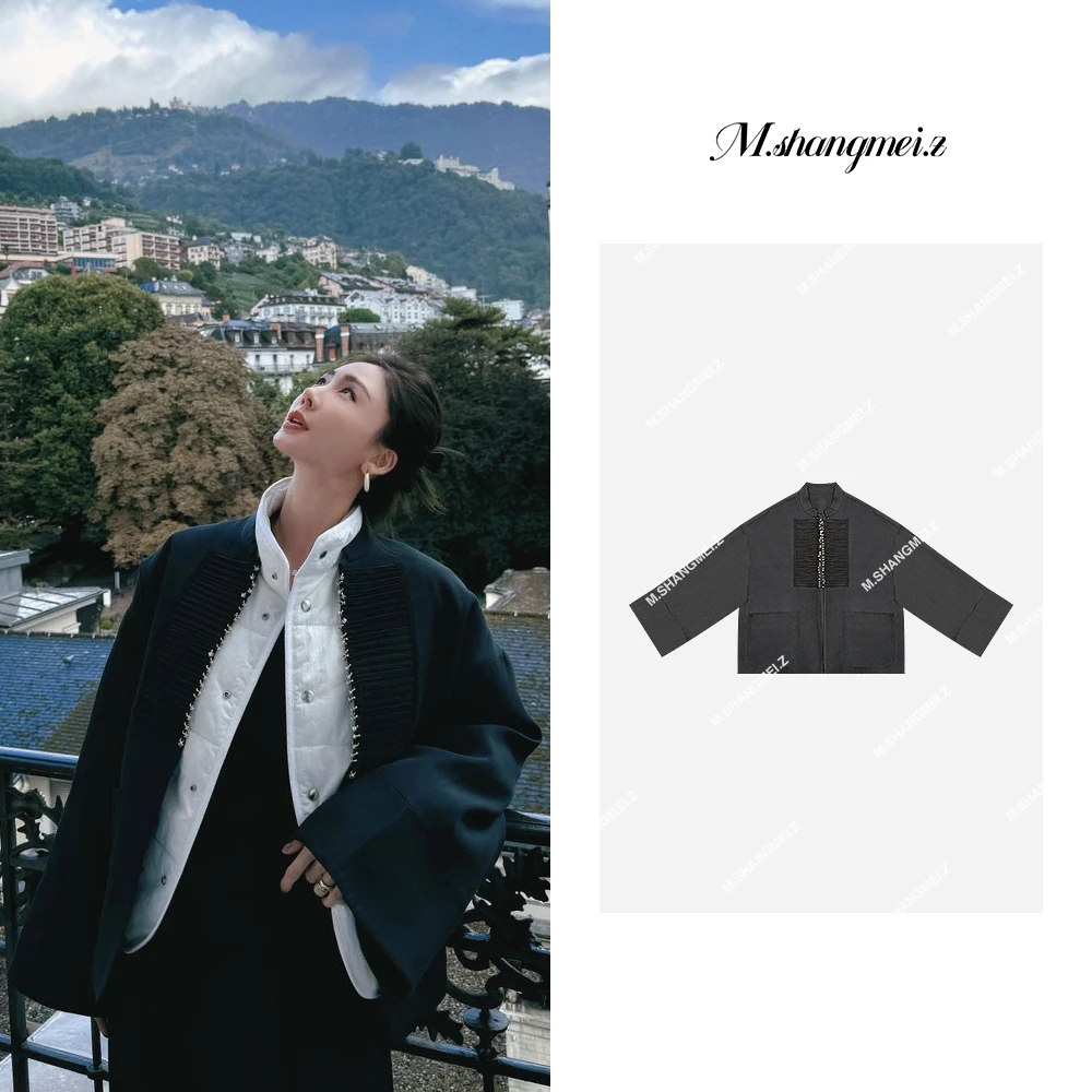 M.SHANGMEI.Z/沐熙【寥若晨星】美大哥潮流黑色设计宽松外套X090864