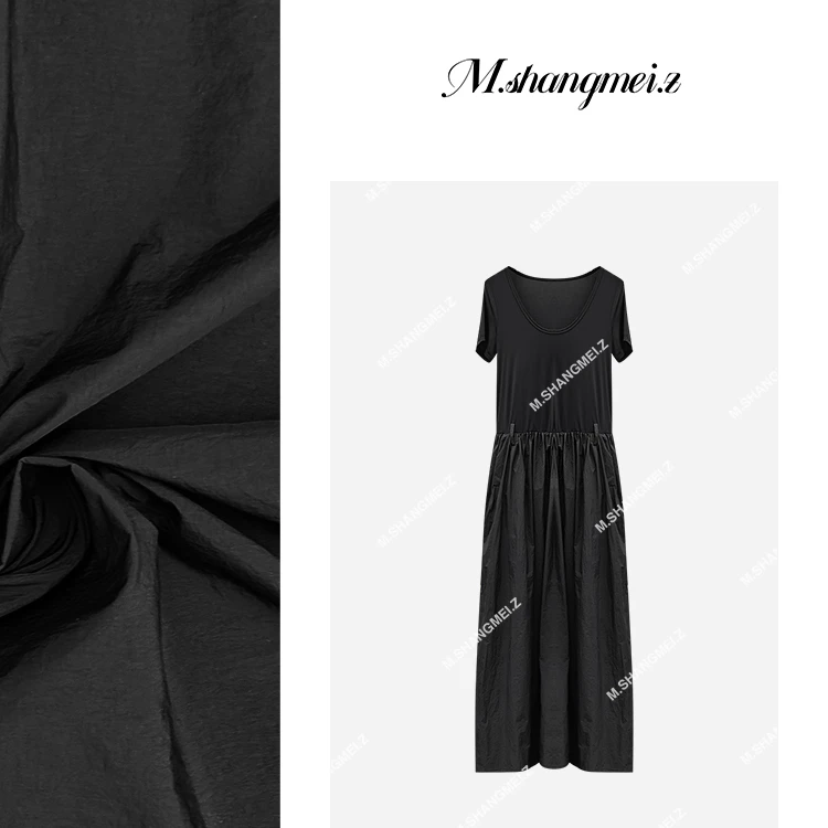 M.SHANGMEI.Z/沐熙美大哥气质显瘦宽松连衣裙拼接连衣裙X060570