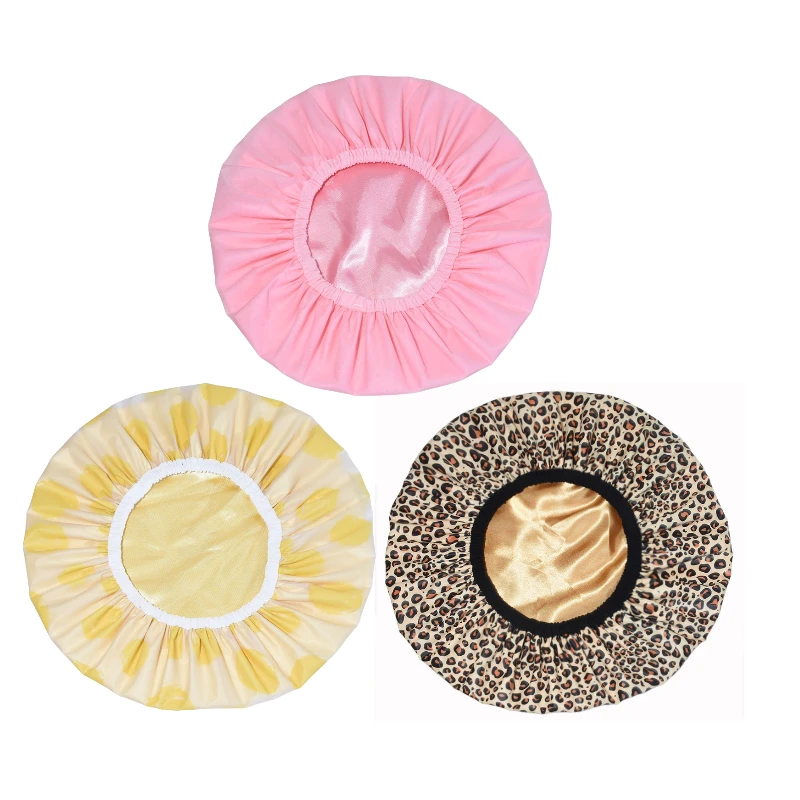 女士外层防水淋浴帽双层长发加大加厚家用头套焗油帽洗澡帽厨房帽