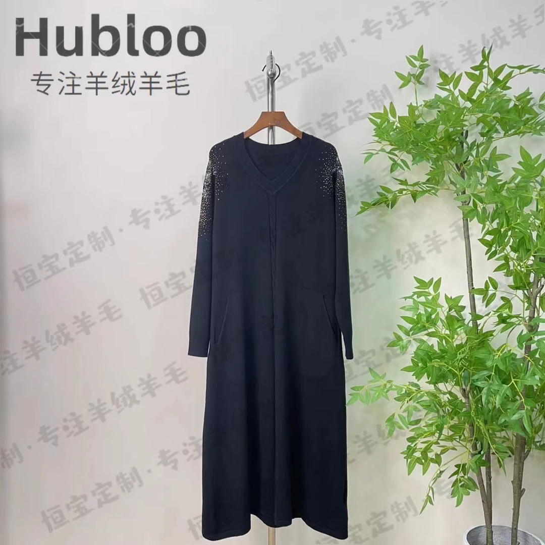 c80多金大码气质减龄长款A字裙子秋冬季女装设计感连衣裙女