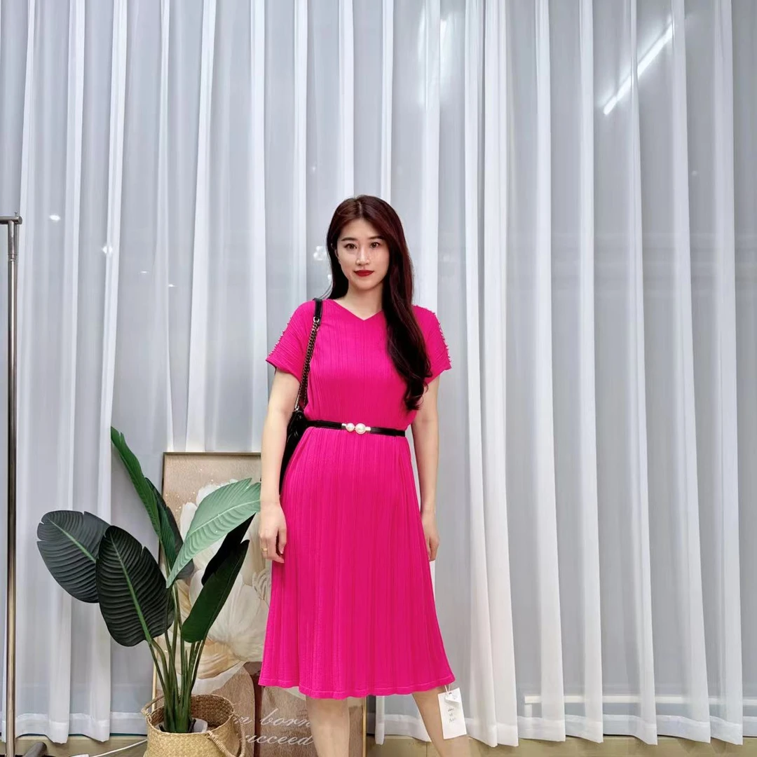 1840  多金大码气质减龄长款A字裙子春夏季女装设计感连衣裙女