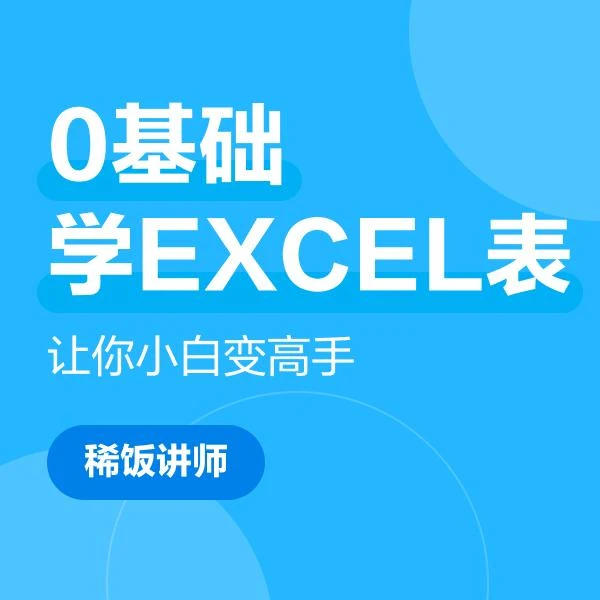 零基础学Excel表，拍下反复学习（线上视频）