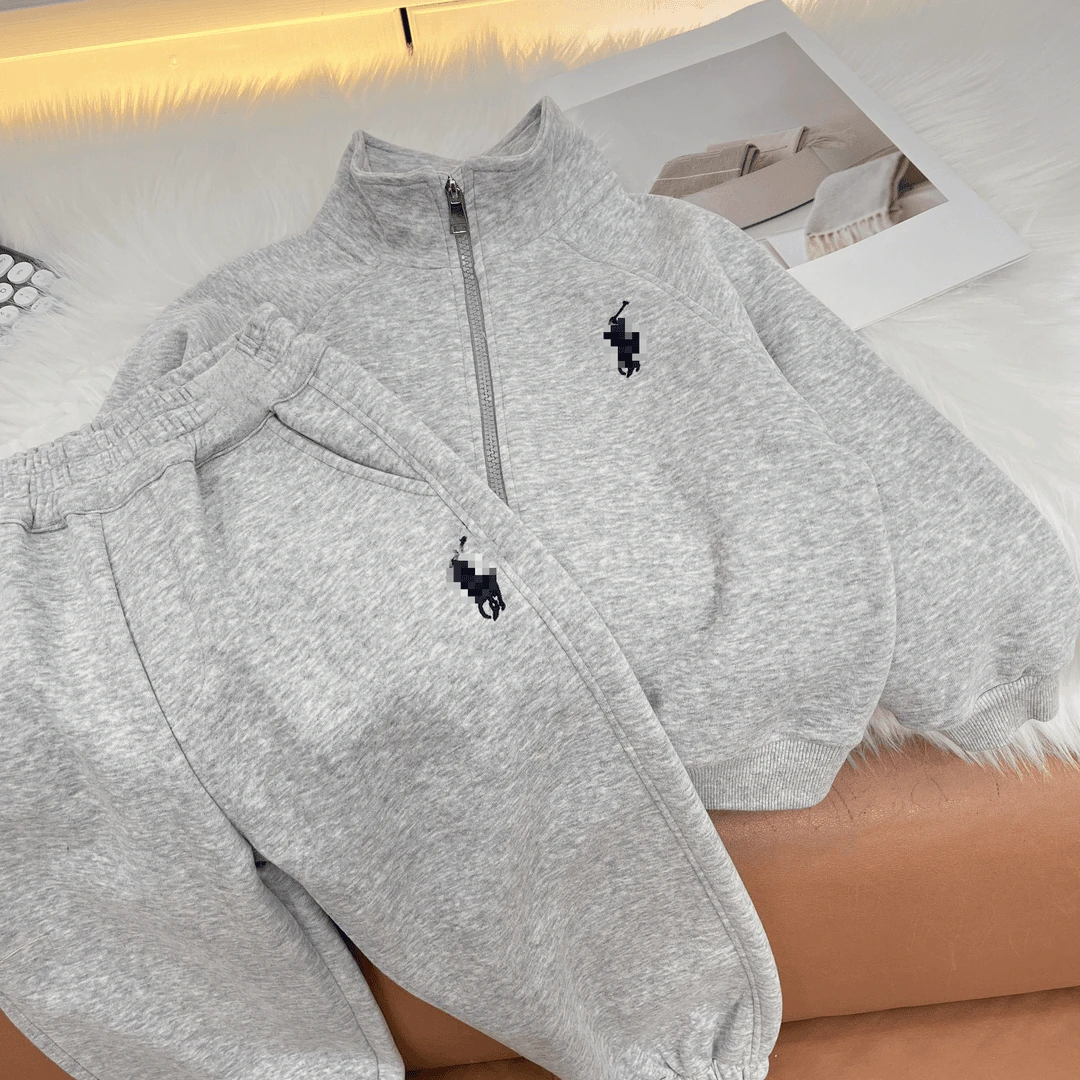 两件套新款韩版男女童个性休闲立体绣花运动卫衣套装洋气时髦潮