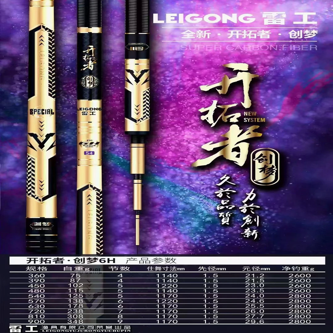 雷工  开拓者创梦6H 全新黑坑钓竿 鱼竿