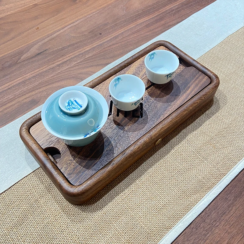 【尾货福利】胡桃木承福茶盘储水茶盘微瑕树结白边32-15-4cm XHP-86