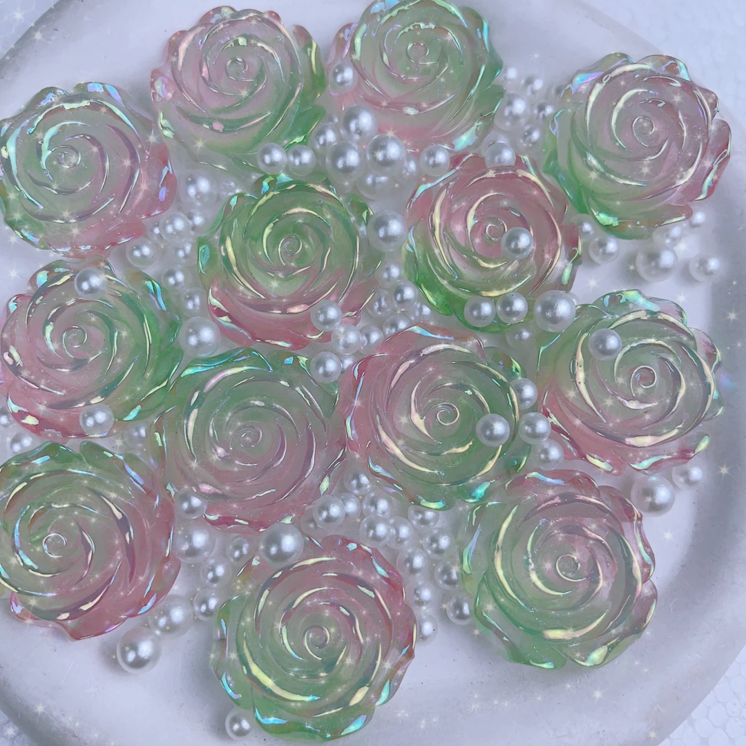 【梦幻花园】七彩材质夜光马背花巴洛克风格diy配件手工树脂清新