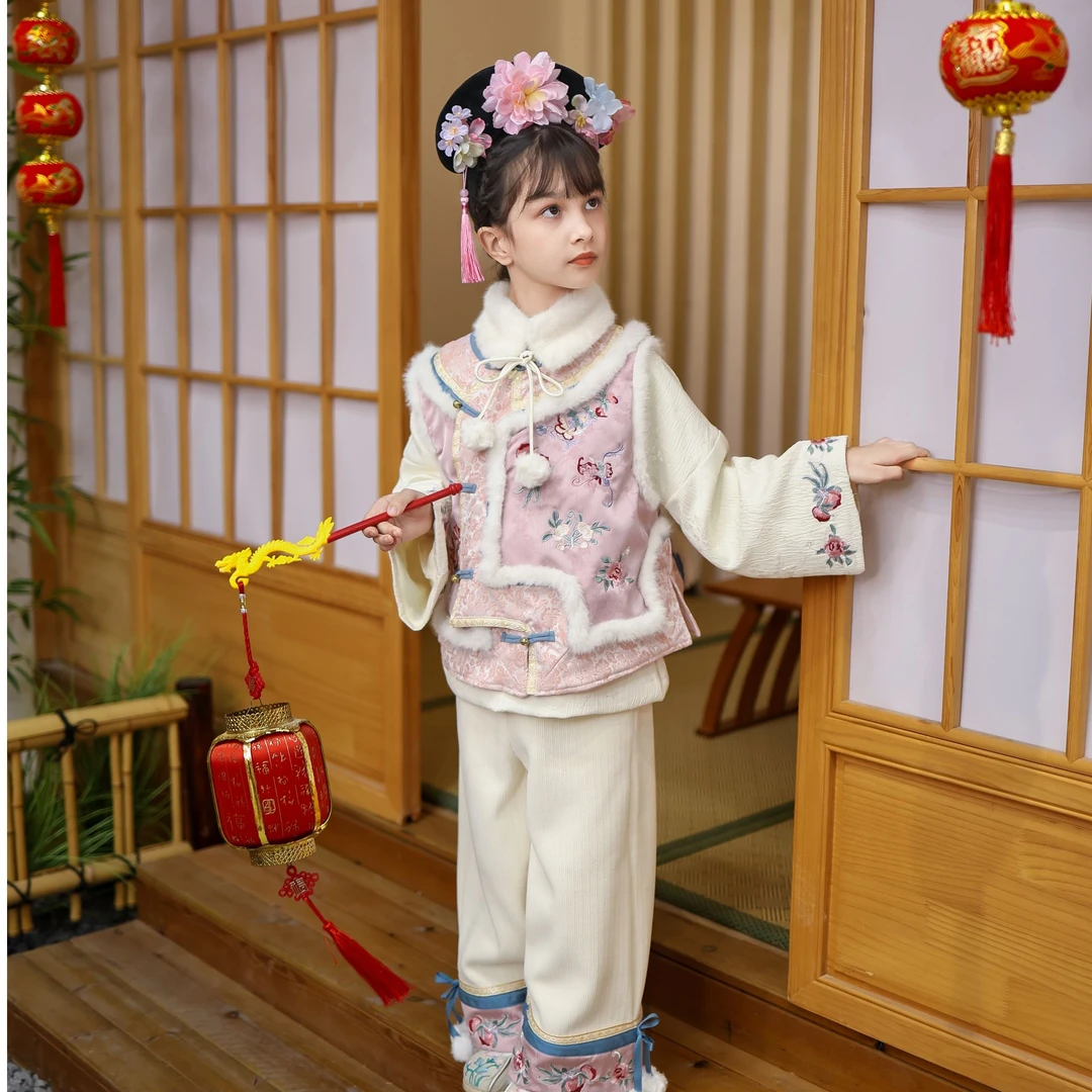 粉黛套装加绒秋季新款秋天女宝宝2024女童高货