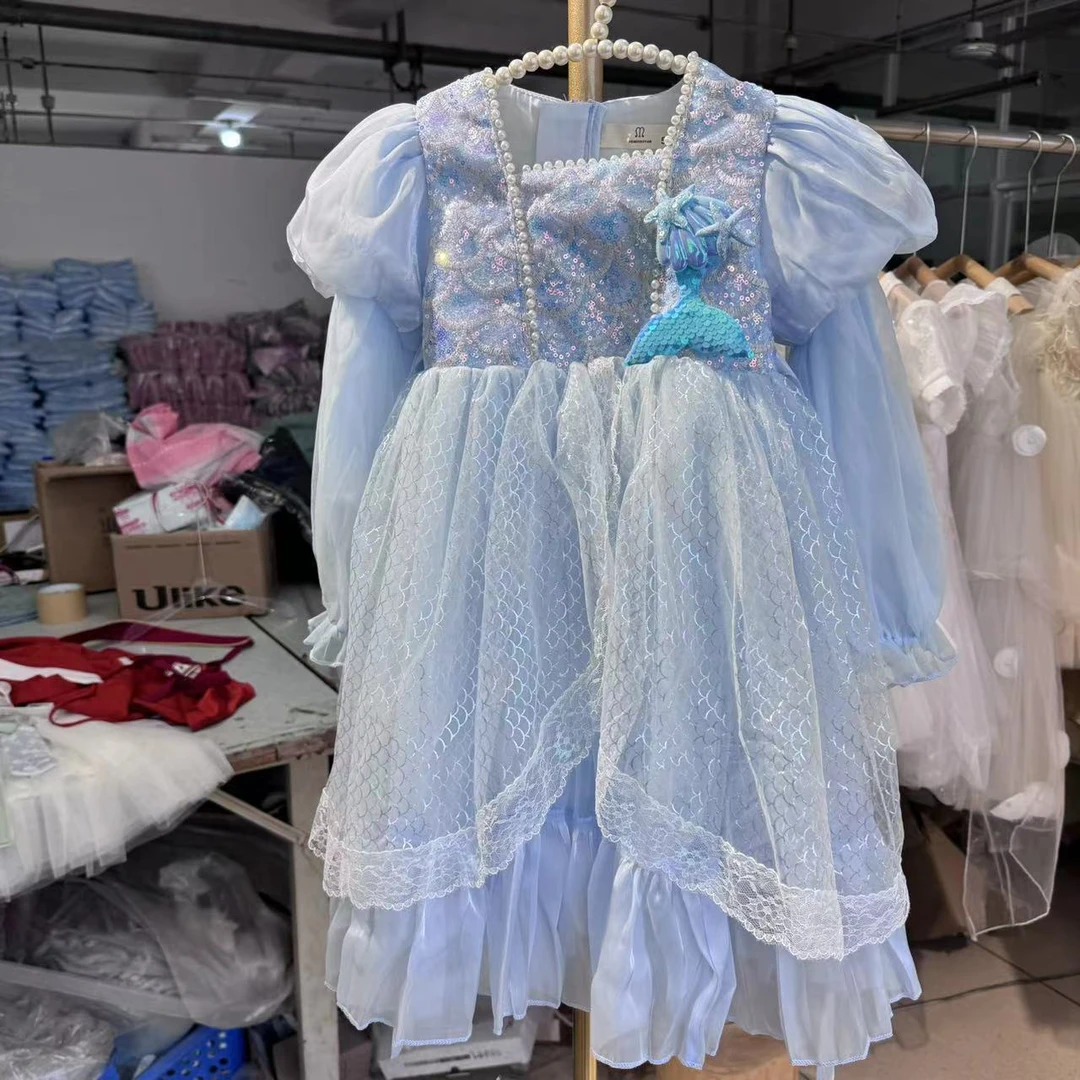 美人鱼纱裙82401秋季新款2024女童儿童洋气裙子礼服纱裙