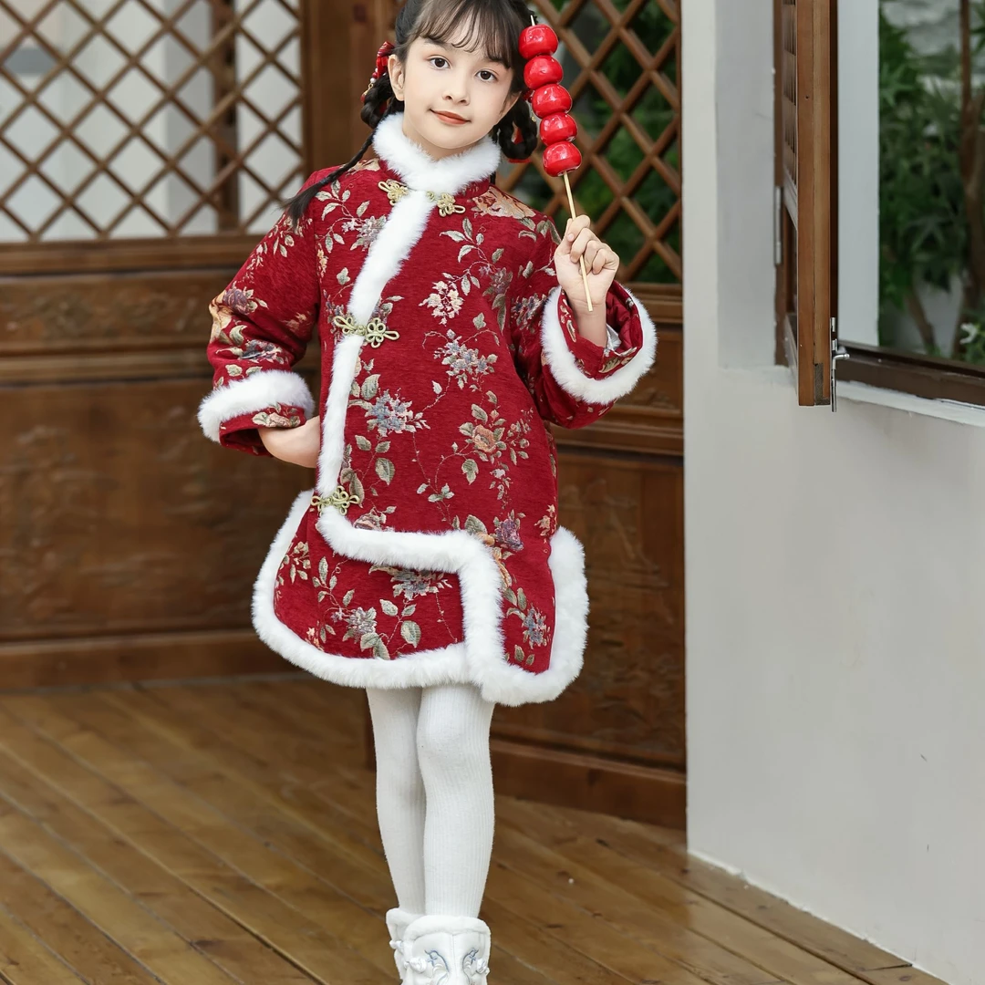 小红袄裙秋天新款2024女童女宝宝