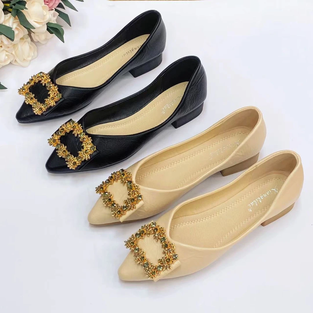 Y88-1658新款尖头单鞋浅口舒适温柔低跟时尚百搭女鞋