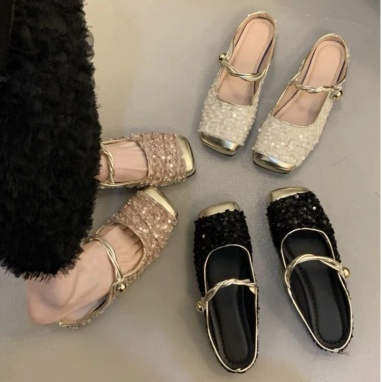 MC200仙女风包头半拖鞋女春季新款外穿复古气质玛丽珍单鞋