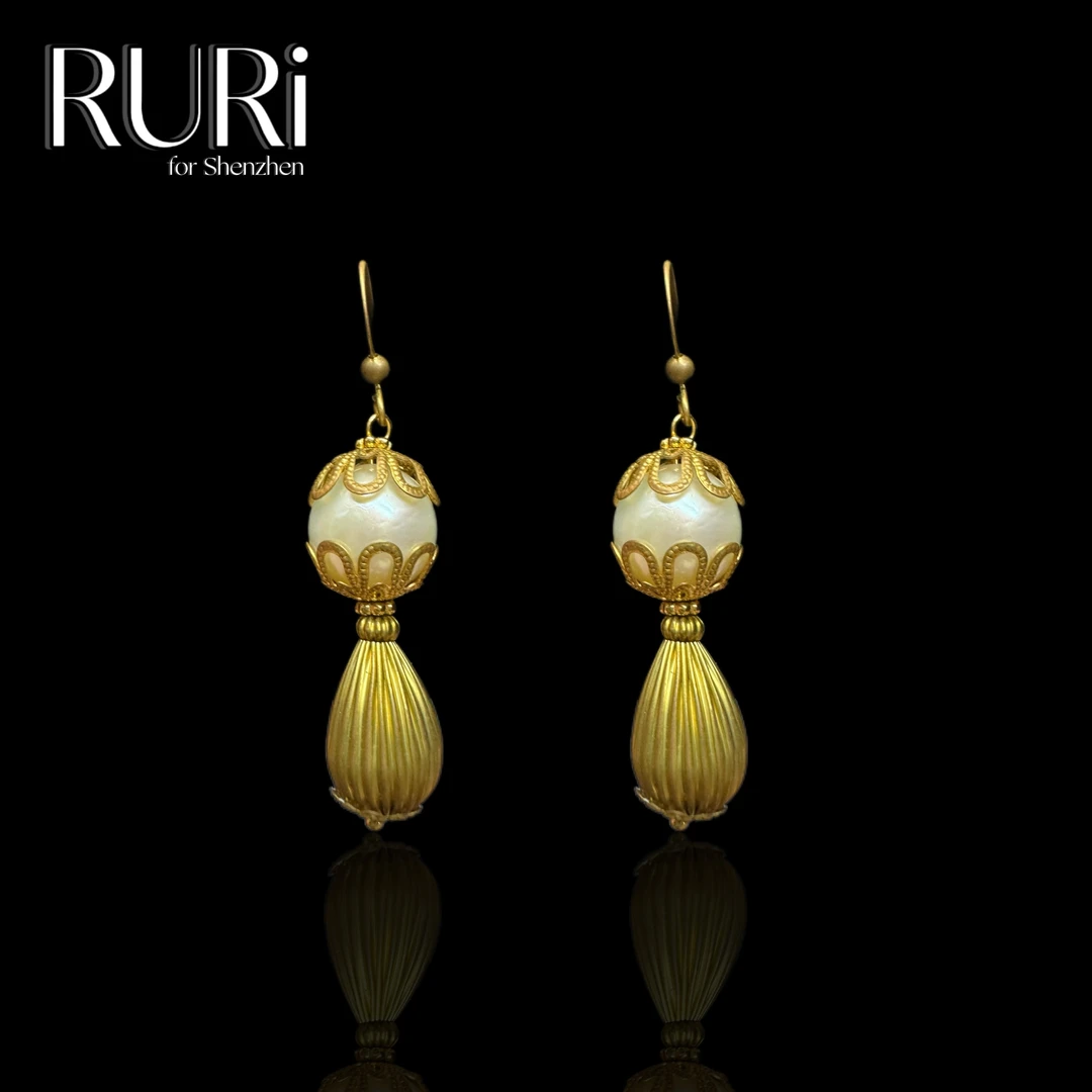 合金仿耳饰 设计师气质百搭宫廷风长款珠珠扫肩耳饰  A1901