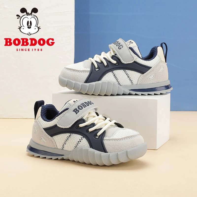 Bobdog/巴布豆男女童休闲鞋2025春季新款中大童防滑耐磨软底跑鞋