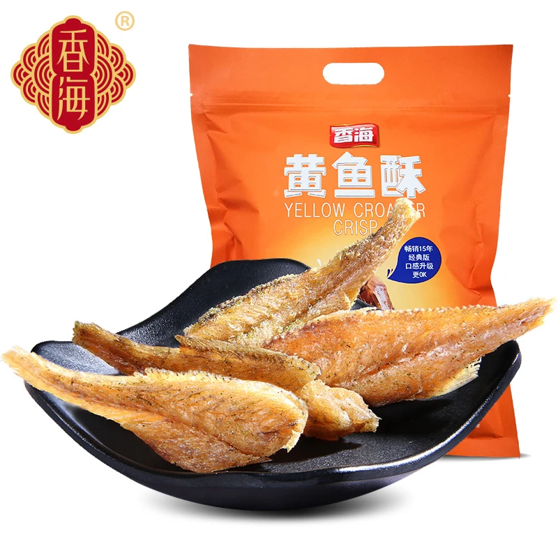 香海黄鱼酥香酥小黄鱼干500g原味海鲜即食礼包装黄花碳烤酥若无骨
