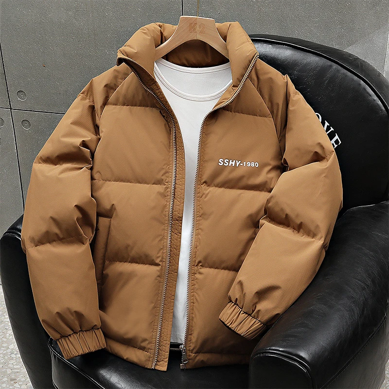 轻奢时尚男士轻薄款羽绒服冬季2025新款高端立领外套防寒保暖上衣