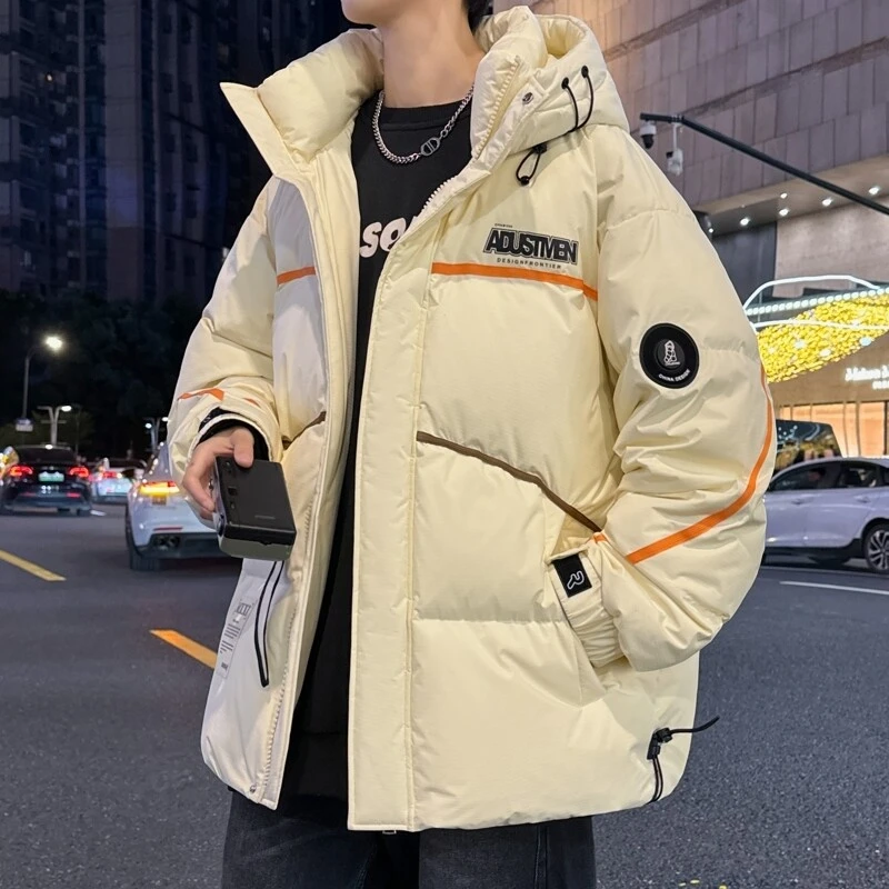 青少年潮牌羽绒服男孩13岁初中学生14白鸭绒加厚外套15胖大童冬装