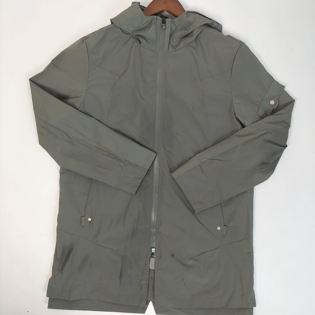 AELT90172002男士春秋季连帽长款风衣休闲时尚简约百搭风衣外套