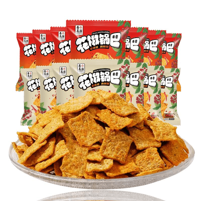 整箱麻辣味酥脆花椒锅巴薯片解馋追剧网红小零食休闲食品独立包装
