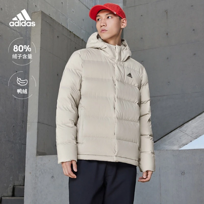阿迪达斯官方男款保暖户外运动连帽羽绒服adidas HELIONIC HY3934