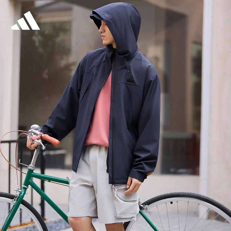 阿迪达斯官方 轻运动男款休闲通勤连帽夹克外套 adidas JF0963