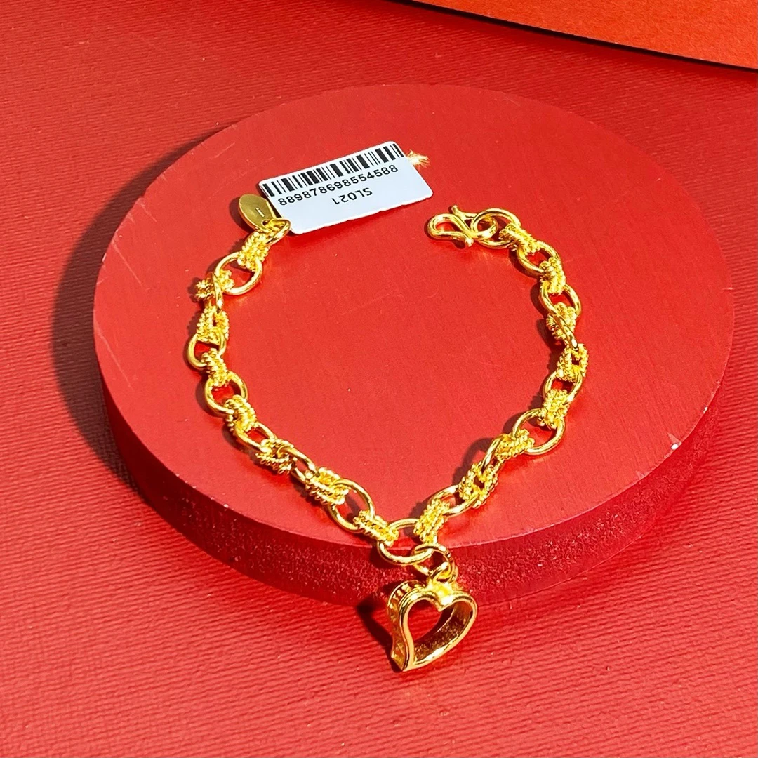 足银手链 足银手链XL021爱心麻绳款时尚个性百搭洋气ins简约