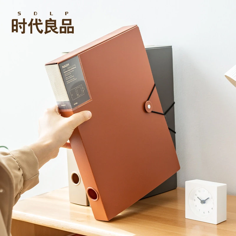 时代良品党建档案盒文件资料盒办公用抽取式透明资料盒a4带标签
