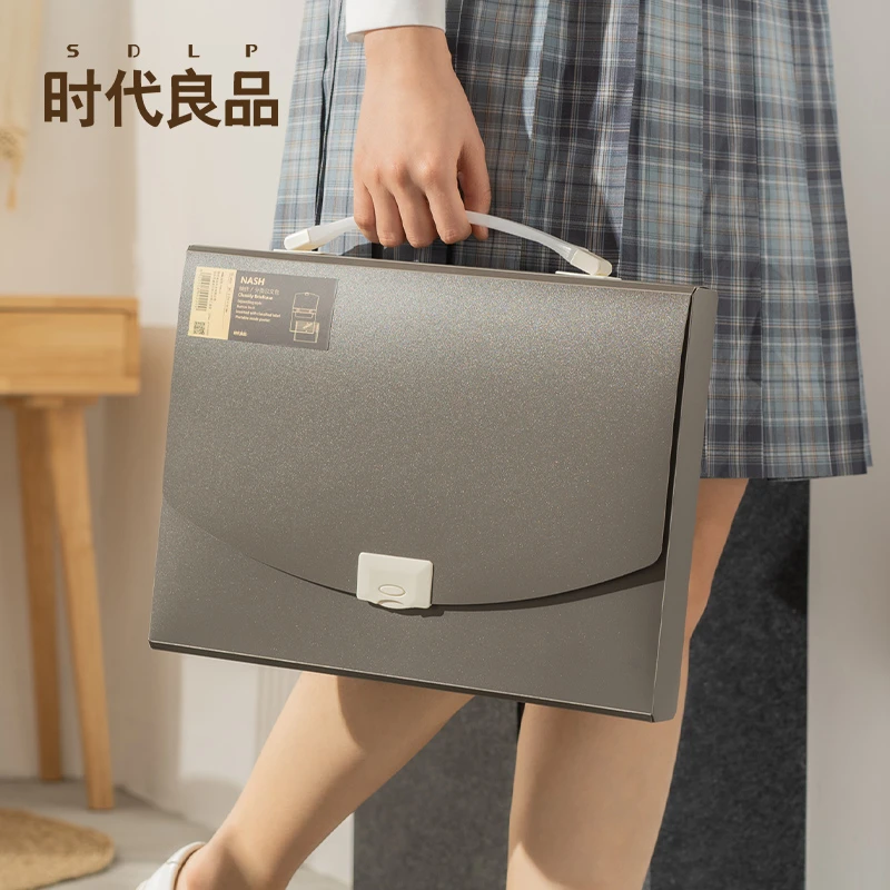 时代良品手提防水文件袋大容量透明A4资料试卷发票公文包
