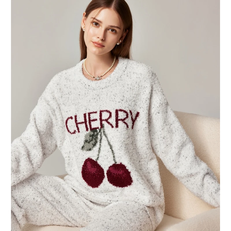 Sleep Password【灰点圆领樱桃】小众时尚设计休闲可外穿保暖家居服