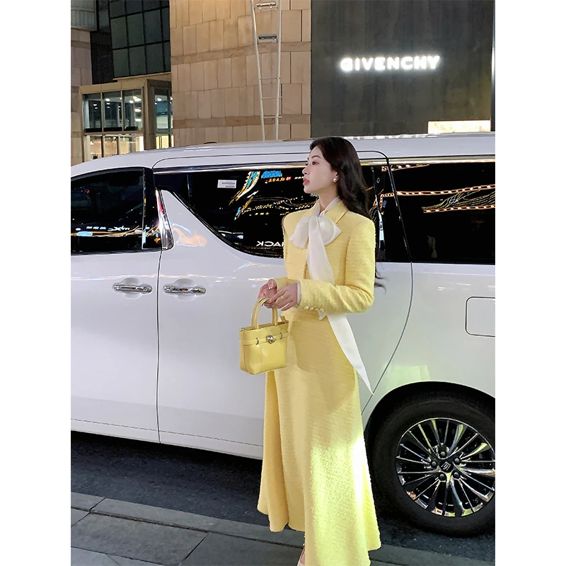 【眼泪女王】设计师款轻奢小香风修身羊毛套装ZX024195