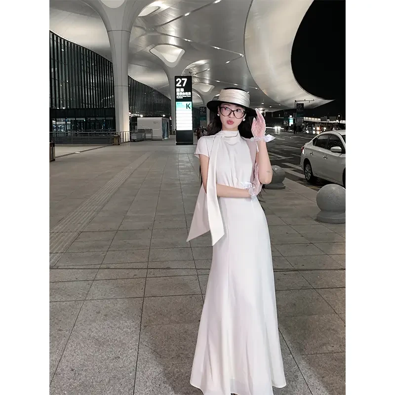 【留洋千金】设计师气质高腰时尚百搭夏季轻奢女士连衣裙ZX024158