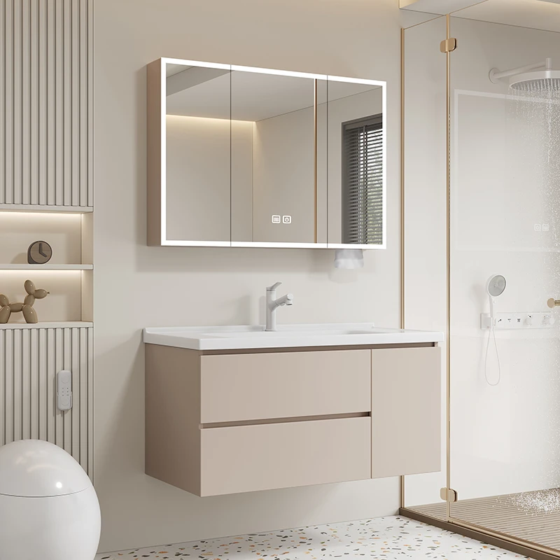 【110/120cm蜂窝铝】太空铝洗漱台浴室柜组合陶瓷一体洗手洗脸盆