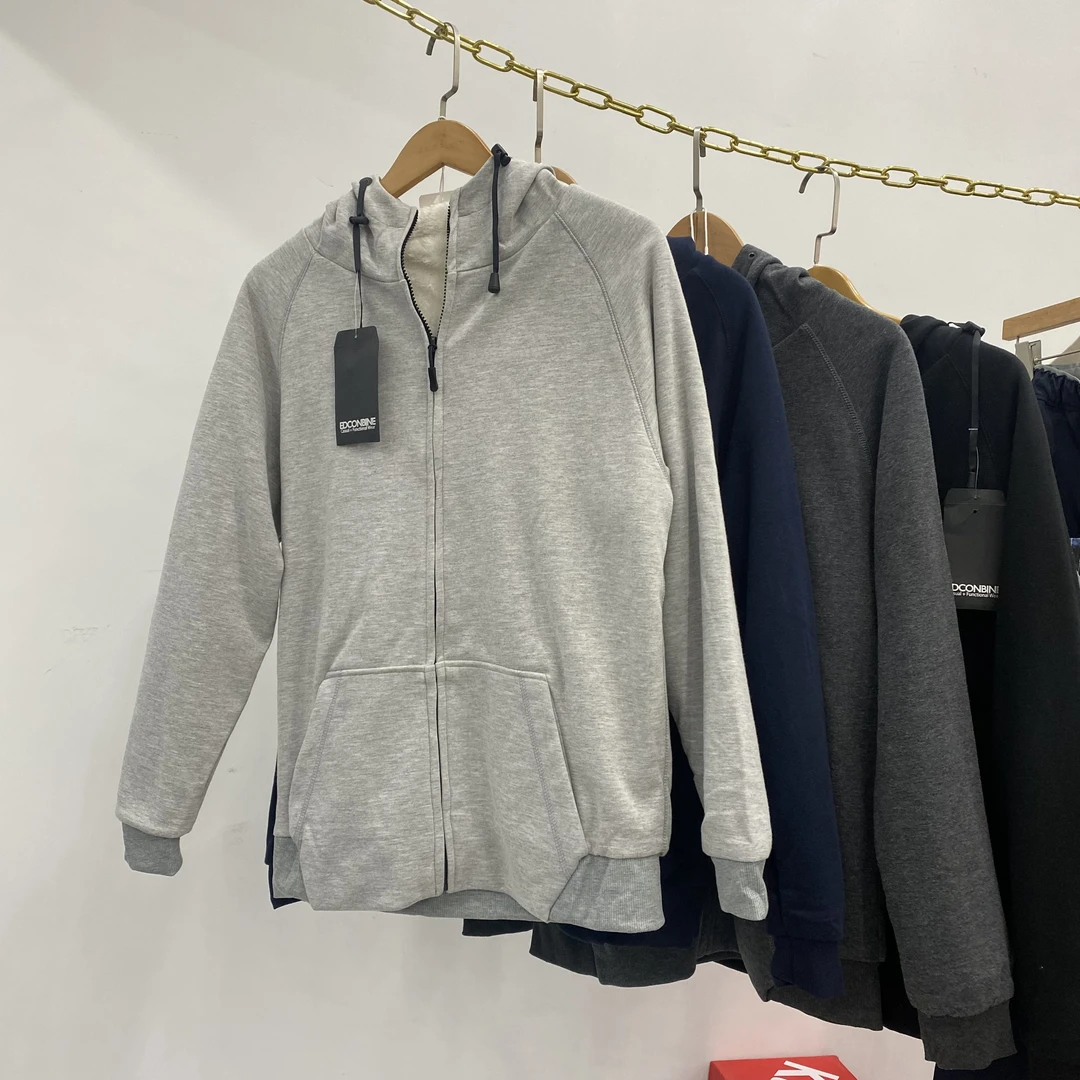 连帽加厚加绒卫衣男女同款口袋拉链开衫卫衣秋冬款JRWY-1532