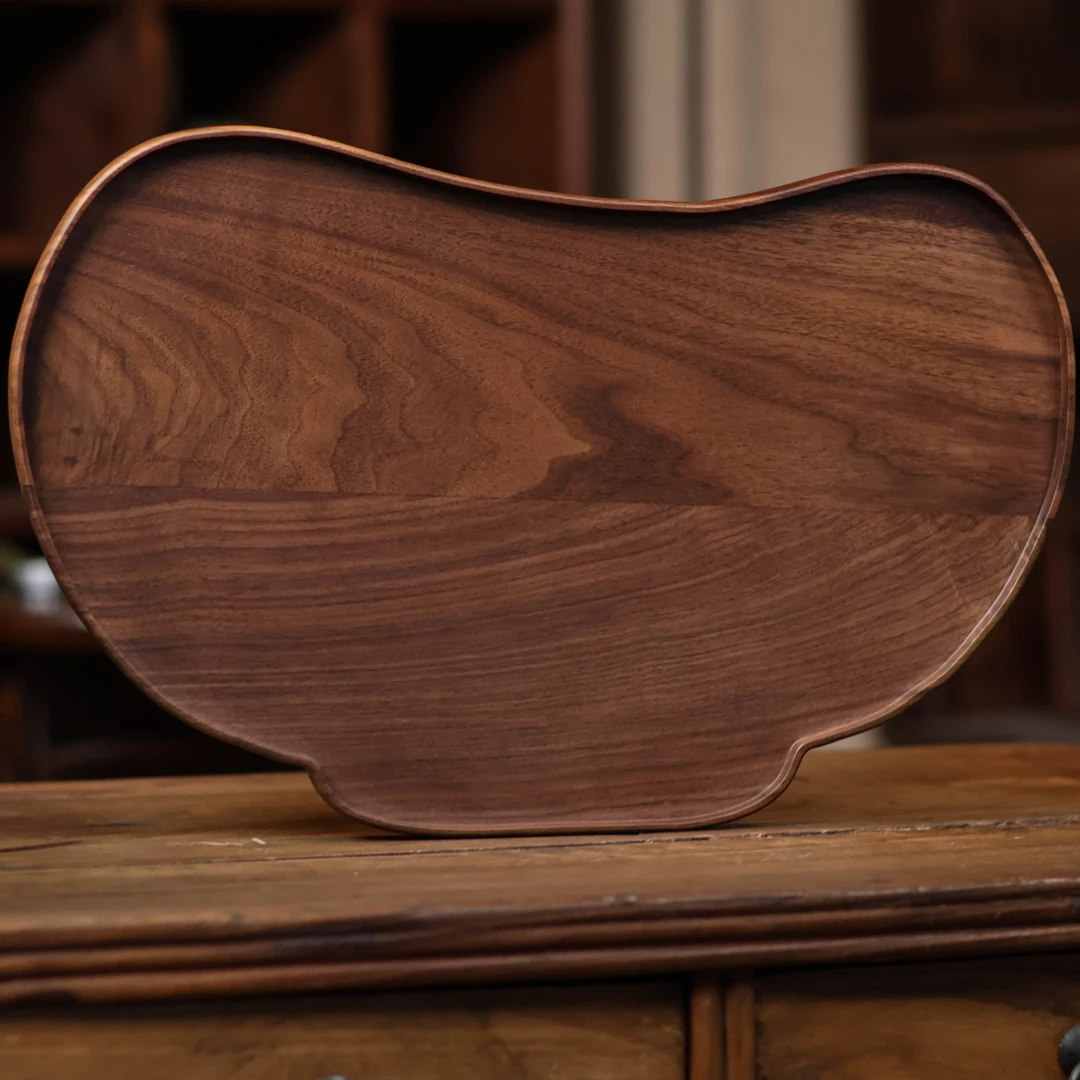 【知艺山房】<胡桃木>大元宝型茶盘（慢蓝S0865）