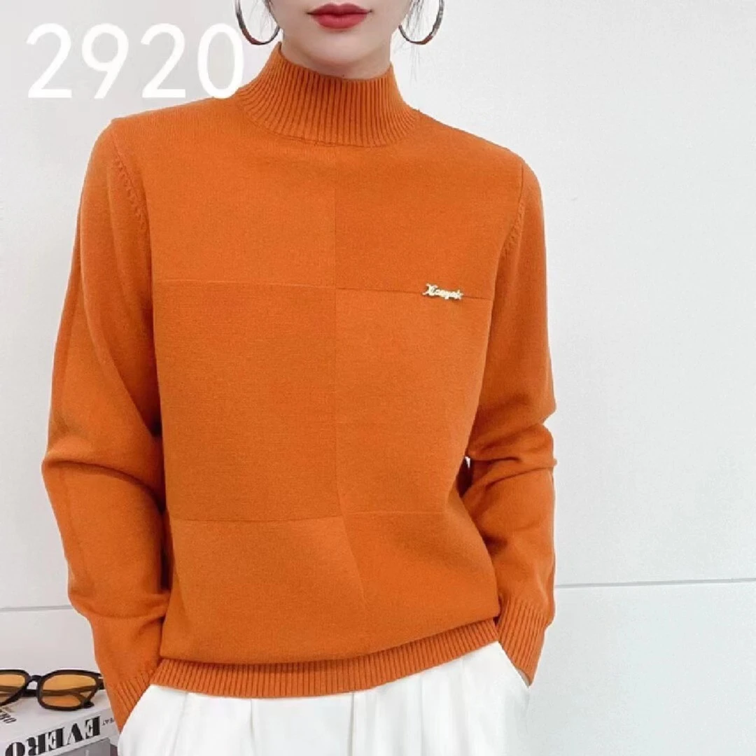 女圆领（方块）毛衣针织衫62㎝❤套头女士半高领打底时尚长袖秋冬