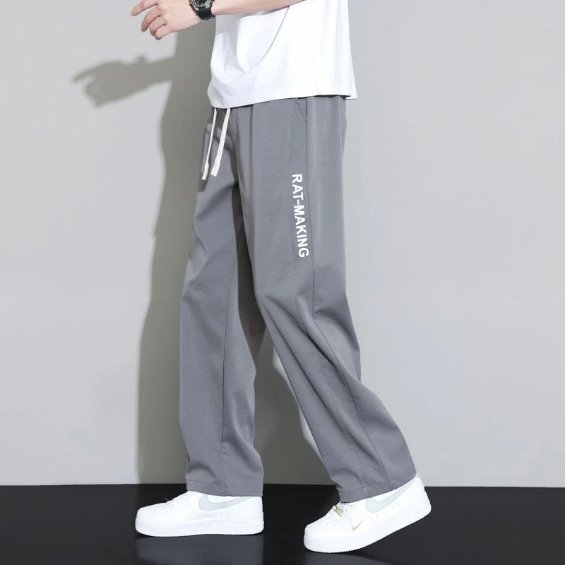 冰丝休闲裤子男士夏季2024新款宽松卫裤男款夏季薄款阔腿运动长裤