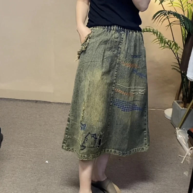 6058夏季休闲显瘦半身裙百搭牛仔裙