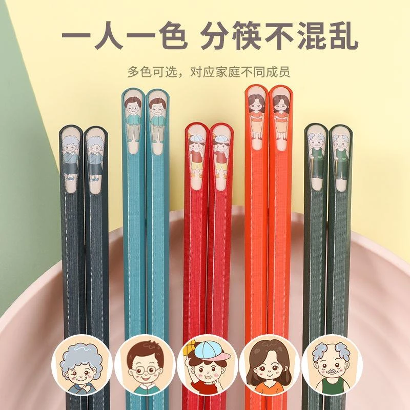 【到手五双】便携式合金筷5双5色夹菜耐高温有问题找客服轻奢方便