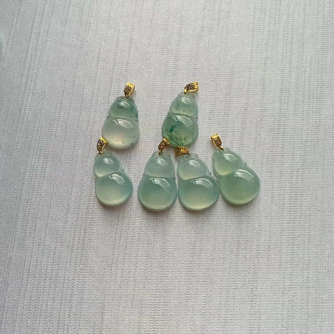 翠小胖  18k金冰飘花葫芦吊坠多样性发1