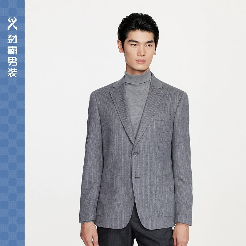劲霸男装秋季经典百搭休闲西装毛呢单西服|BYFE3315