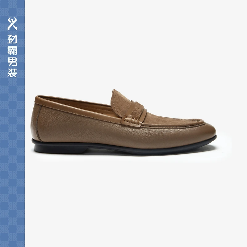 劲霸男装2024秋冬商务时尚牛皮休闲鞋