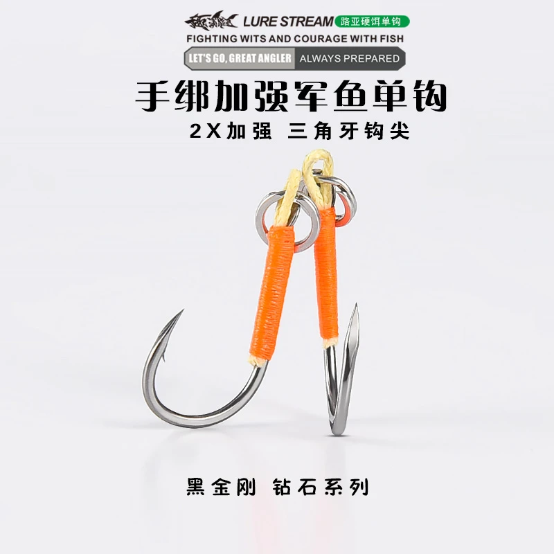 溪流手工绑军鱼单钩BKK加强千又伊势尼鱼钩 cc50红眼米诺亮片改装