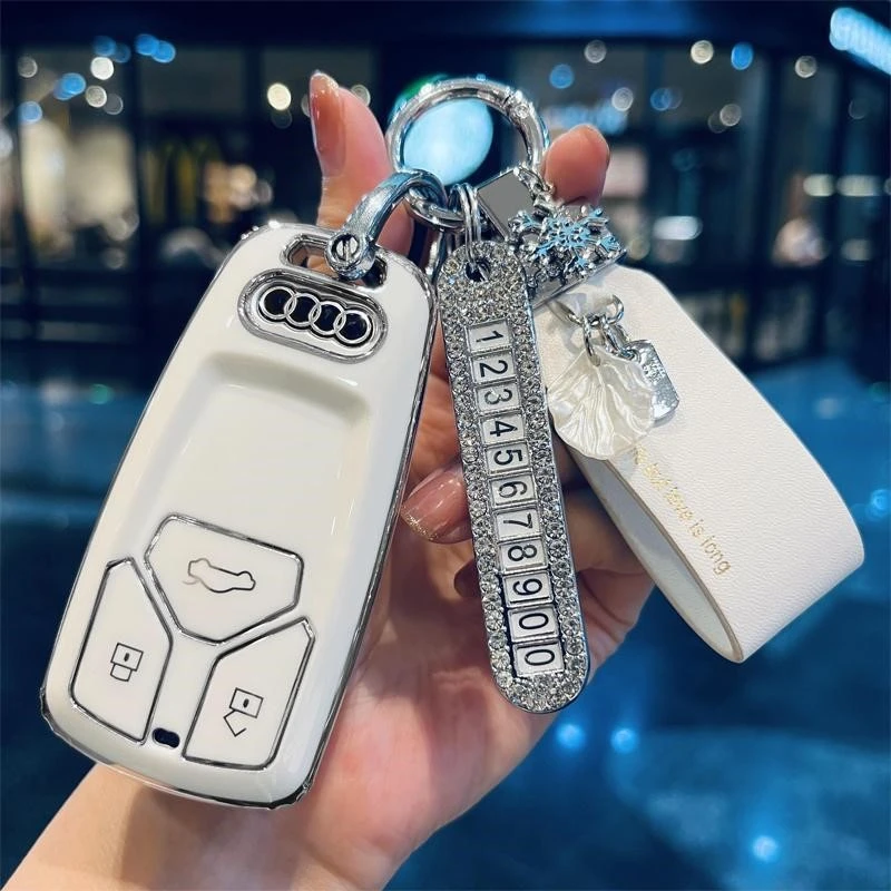 奥迪汽车钥匙套新a4l/a4/a3/q5l/q7/q8/q3/q2l/a5/a6l/tt壳女包扣