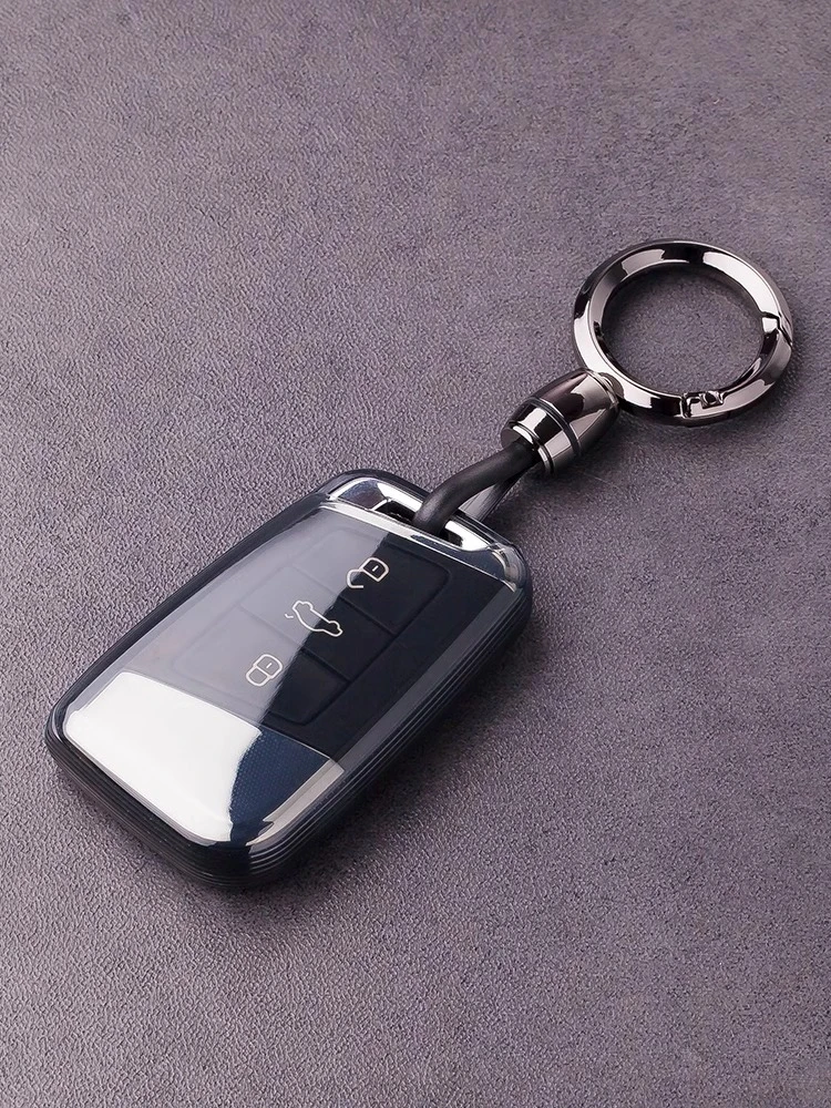 适用于大众帕萨特钥匙套迈腾cc新330专用男士B8透明扣2023款蔚揽