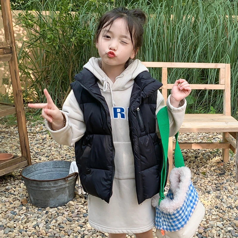 秋冬儿童羽绒丝马甲男女童韩版马夹冬季背心外穿小童女中大童马甲