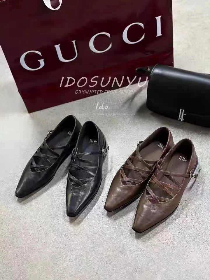 ido欧货2024新款一字扣平底单鞋玛丽珍鞋