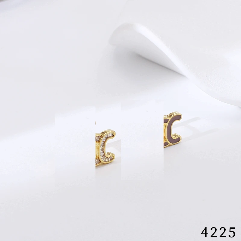 铜合金耳饰 4225-精致简约百搭耳环小众欧美优雅法式