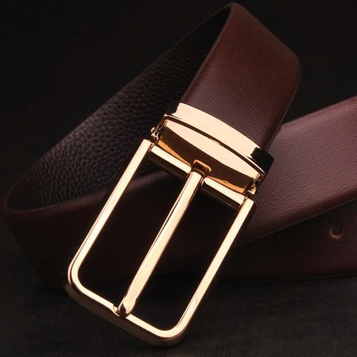 韩版男士高档时尚休闲皮带真皮裤腰带简约潮流黑色个性真皮皮带