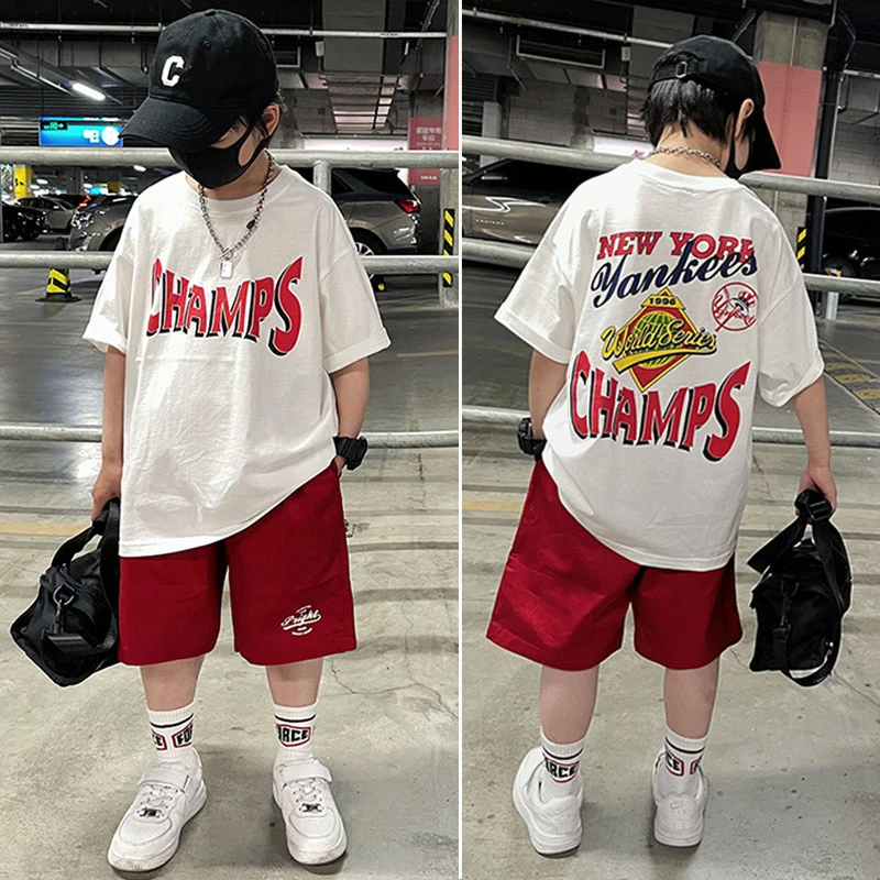 【100%纯棉】男童短袖t恤2025新款上衣夏季潮流中大童夏款男孩半袖